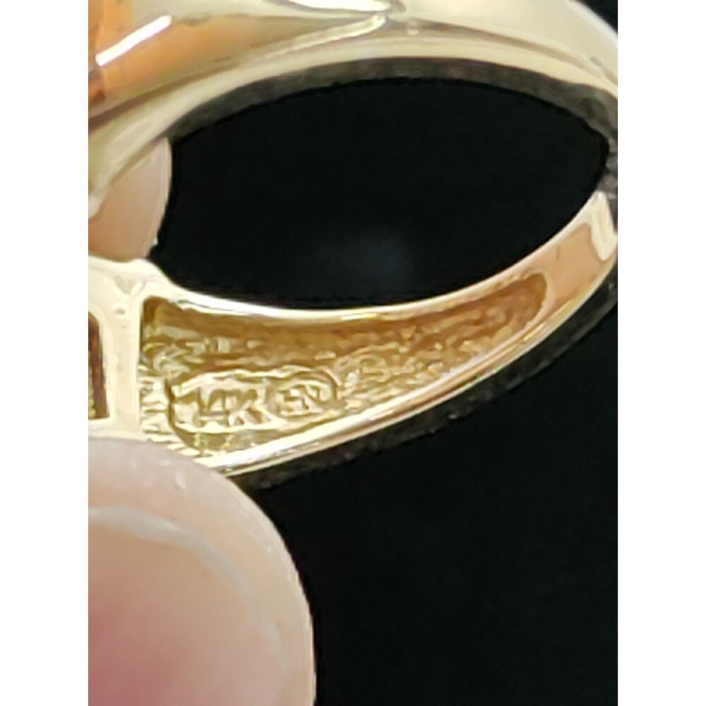 LAVENDER Jadeite JADE 14K GOLD & Diamond Ring Vintage Size 7 4.71 G - Picture 5 of 7